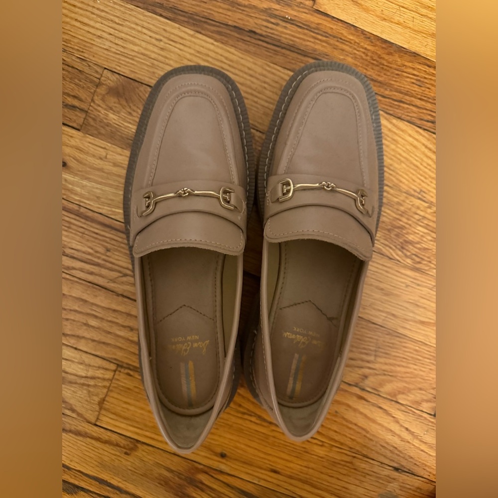Beige Platform Loafers